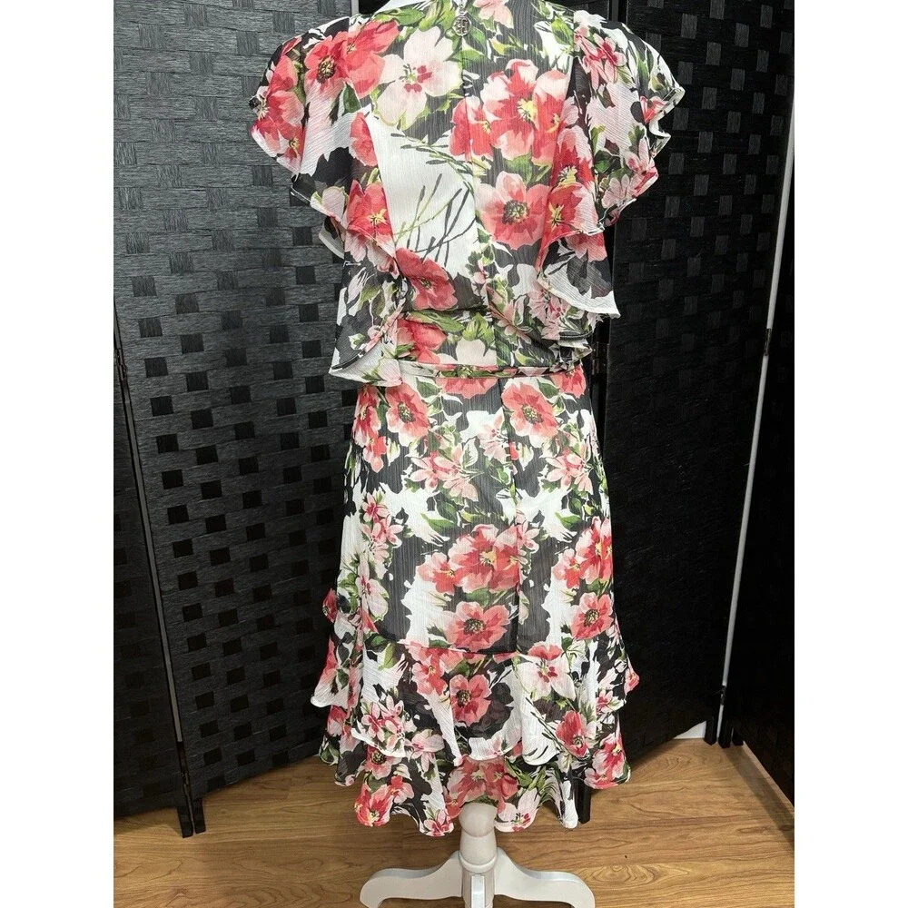 Tommy Hilfiger Ruffled Fit & Flare Dress‎ Women’s 2 Fairycore Romantic Wedding - Picture 7 of 13